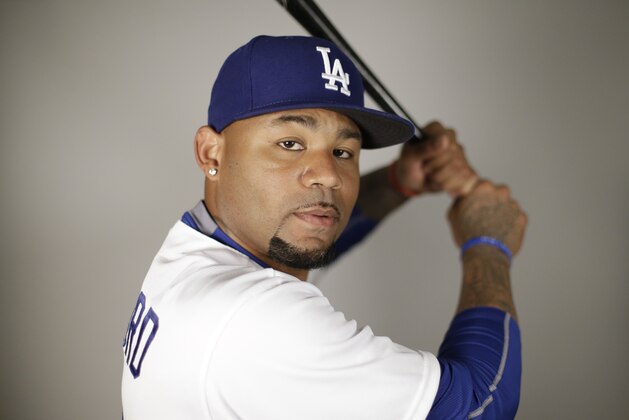 This is a 2016 photo of Carl Crawford of the Los Angeles Dodgers baseball team. This image reflects the Los Angeles Dodgers active roster as of Saturday, Feb. 27, 2016, when this image was taken. (AP Photo/Chris Carlson)