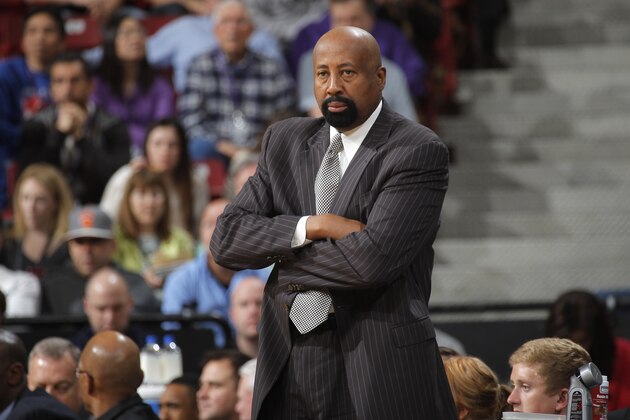 SACRAMENTO, CA - MARCH 26: Head Coach Mike Woodson of the New York Knicks coaches against the Sacramento Kings on March 26, 2014 at Sleep Train Arena in Sacramento, California. NOTE TO USER: User expressly acknowledges and agrees that, by downloading and or using this photograph, User is consenting to the terms and conditions of the Getty Images Agreement. Mandatory Copyright Notice: Copyright 2014 NBAE (Photo by Rocky Widner/NBAE via Getty Images)