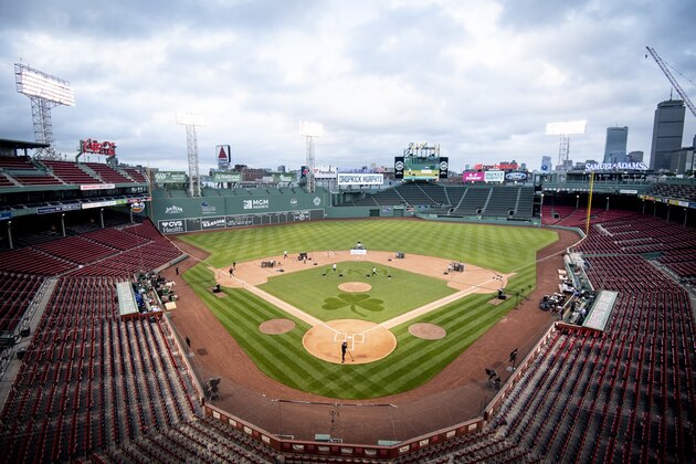 BOSTON, MA - MAY 29: A general view as the Dropkick Murphys perform during the Streaming Outta Fenway performance with no live audience as the Major League Baseball season is postponed due to the COVID-19 pandemic at Fenway Park on May 29, 2020 in Boston, Massachusetts. (Photo by Maddie Malhotra/Boston Red Sox/Getty Images)