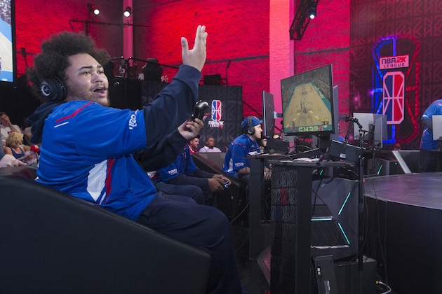 LONG ISLAND CITY, NY - AUGUST 10: Radiant reacts during the game against Jazz Gaming during Week 12 of the NBA 2K League on August 10, 2018 at the NBA 2K Studio in Long Island City, New York. NOTE TO USER: User expressly acknowledges and agrees that, by downloading and/or using this photograph, user is consenting to the terms and conditions of the Getty Images License Agreement. Mandatory Copyright Notice: Copyright 2018 NBAE (Photo by Michelle Farsi/NBAE via Getty Images)