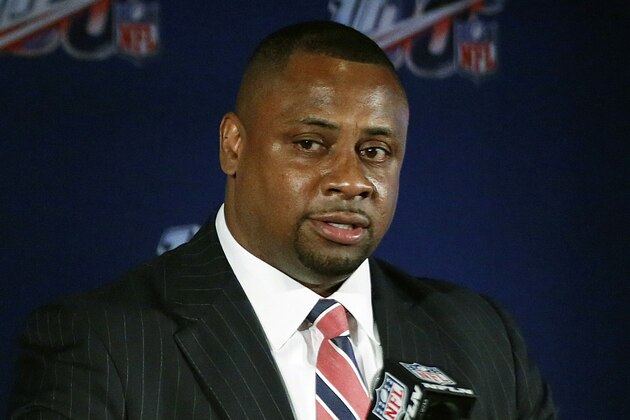 FILE - In this May 22, 2019, file photo, Troy Vincent, NFL executive vice president of football operations, speaks to the media during the owners meetings in Key Biscayne, Fla. Wisely, the NFL has taken baby steps toward some sort of normalcy. It has moved slowly in allowing a small number of team personnel to return to club facilities. (AP Photo/Brynn Anderson, File)