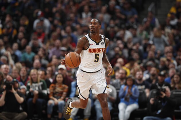Denver Nuggets forward Will Barton (5) in the first half of an NBA basketball game Monday, March 9, 2020, in Denver. (AP Photo/David Zalubowski)