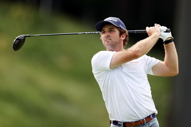 CROMWELL, CONNECTICUT - JUNE 25: Denny McCarthy of the United States plays his shot from the 18th tee during the first round of the Travelers Championship at TPC River Highlands on June 25, 2020 in Cromwell, Connecticut. (Photo by Rob Carr/Getty Images)