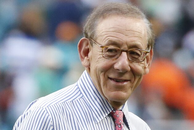 MIAMI GARDENS, FL - DECEMBER 1: Chairman of the Board/Managing General Partner Stephen M. Ross of the Miami Dolphins celebrates the win against the Philadelphia Eagles during an NFL game on December 1, 2019 at Hard Rock Stadium in Miami Gardens, Florida. The Dolphins defeated the Eagles 37-31. (Photo by Joel Auerbach/Getty Images)