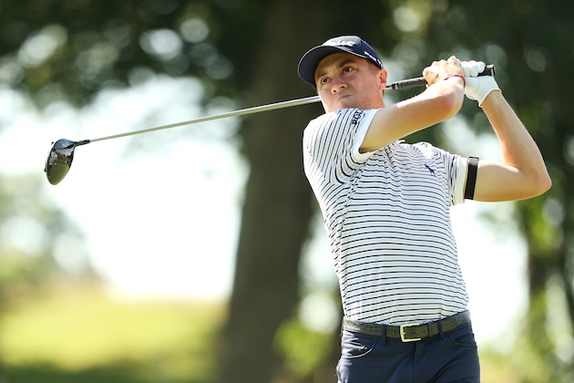 CROMWELL, CONNECTICUT - JUNE 26: Justin Thomas of the United States plays his shot from the 18th tee during the second round of the Travelers Championship at TPC River Highlands on June 26, 2020 in Cromwell, Connecticut. (Photo by Maddie Meyer/Getty Images) CROMWELL, CONNECTICUT - JUNE 26: Justin Thomas of the United States plays his shot from the 18th tee during the second round of the Travelers Championship at TPC River Highlands on June 26, 2020 in Cromwell, Connecticut. (Photo by Maddie Meyer/Getty Images)