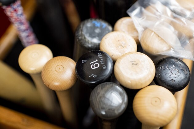 BOSTON, MA - JUNE 26: Boston Red Sox bats are displayed in advance of a training period before the start of the 2020 Major League Baseball season on June 26, 2020 at Fenway Park in Boston, Massachusetts. The season was delayed due to the coronavirus pandemic. (Photo by Billie Weiss/Boston Red Sox/Getty Images) BOSTON, MA - JUNE 26: Boston Red Sox bats are displayed in advance of a training period before the start of the 2020 Major League Baseball season on June 26, 2020 at Fenway Park in Boston, Massachusetts. The season was delayed due to the coronavirus pandemic. (Photo by Billie Weiss/Boston Red Sox/Getty Images)