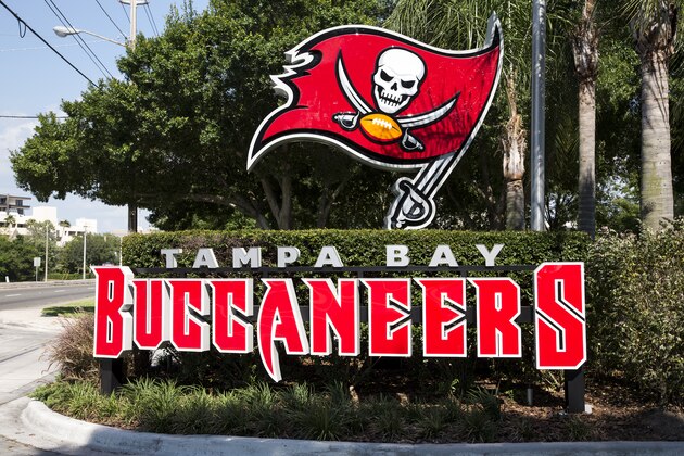 TAMPA, FL - MAY 9: A general view of the Tampa Bay Buccaneers Logo Sign in front of One Buccaneer Place during Rookie Mini Camp on May 9, 2015 in Tampa, Florida. (Photo by Don Juan Moore/Getty Images) TAMPA, FL - MAY 9: A general view of the Tampa Bay Buccaneers Logo Sign in front of One Buccaneer Place during Rookie Mini Camp on May 9, 2015 in Tampa, Florida. (Photo by Don Juan Moore/Getty Images)