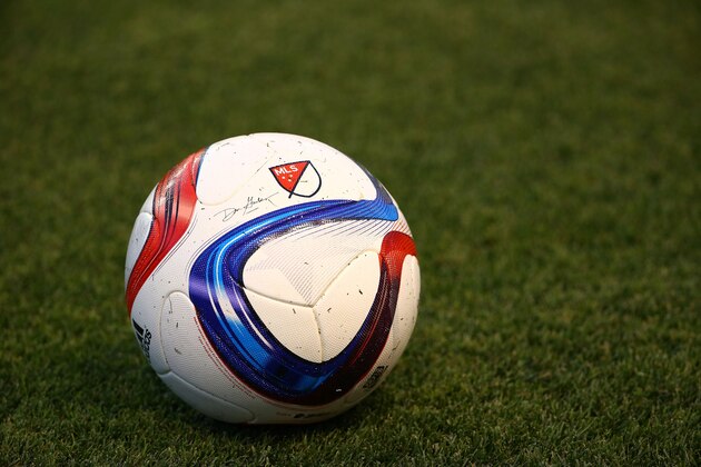 LOS ANGELES, CA - MARCH 21: An official MLS match ball is seen on the pitch during warm-up prior to the MLS match between the Houston Dynamo and the Los Angeles Galaxy at StubHub Center on March 21, 2015 in Los Angeles, California. The Dynamo and the Galaxy played to a 1-1 draw. (Photo by Victor Decolongon/Getty Images) LOS ANGELES, CA - MARCH 21: An official MLS match ball is seen on the pitch during warm-up prior to the MLS match between the Houston Dynamo and the Los Angeles Galaxy at StubHub Center on March 21, 2015 in Los Angeles, California. The Dynamo and the Galaxy played to a 1-1 draw. (Photo by Victor Decolongon/Getty Images)