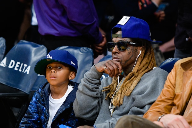 LOS ANGELES, CA - NOVEMBER 15:  Lil Wayne attends a basketball game between the Brooklyn Nets and the Los Angeles Lakers at Staples Center on November 15, 2016 in Los Angeles, California.  (Photo by Noel Vasquez/Getty Images)