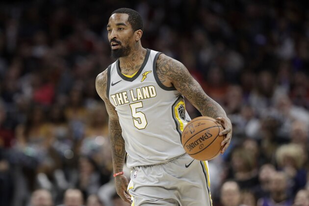 Cleveland Cavaliers' JR Smith drives against the Phoenix Suns in the second half of an NBA basketball game, Friday, March 23, 2018, in Cleveland. (AP Photo/Tony Dejak) Cleveland Cavaliers' JR Smith drives against the Phoenix Suns in the second half of an NBA basketball game, Friday, March 23, 2018, in Cleveland. (AP Photo/Tony Dejak)