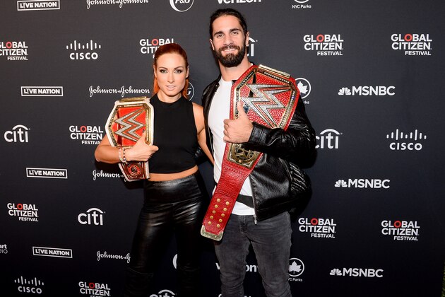 NEW YORK, NEW YORK - SEPTEMBER 28: Becky Lynch and Seth Rollins attend the 2019 Global Citizen Festival: Power The Movement in Central Park on September 28, 2019 in New York City. (Photo by Noam Galai/Getty Images for Global Citizen) NEW YORK, NEW YORK - SEPTEMBER 28: Becky Lynch and Seth Rollins attend the 2019 Global Citizen Festival: Power The Movement in Central Park on September 28, 2019 in New York City. (Photo by Noam Galai/Getty Images for Global Citizen)
