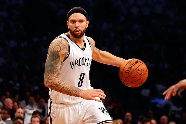 BROOKLYN, NJ - MAY 01:  Deron Williams #8 of the Brooklyn Nets in action against the Atlanta Hawks during game six in the first round of the 2015 NBA Playoffs at Barclays Center on May 1, 2015 in the Brooklyn borough of New York City.  The Hawks defeated the Nets 111-87 to win the best of seven series 4 games to 2. NOTE TO USER: User expressly acknowledges and agrees that, by downloading and/or using this photograph, user is consenting to the terms and conditions of the Getty Images License Agreement.  (Photo by Jim McIsaac/Getty Images)