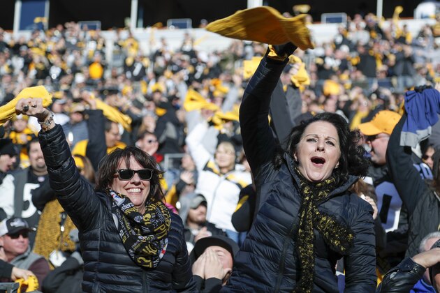 Pittsburgh Steelers fans cheer during the second half an NFL football game against the Indianapolis Colts, Sunday, Nov. 3, 2019, in Pittsburgh. (AP Photo/Don Wright) Pittsburgh Steelers fans cheer during the second half an NFL football game against the Indianapolis Colts, Sunday, Nov. 3, 2019, in Pittsburgh. (AP Photo/Don Wright)