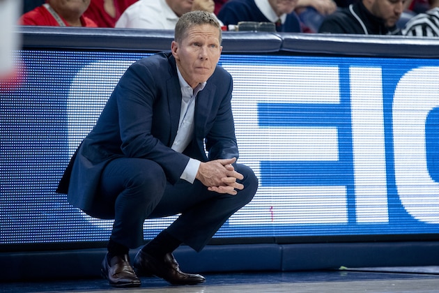 TUCSON, ARIZONA - DECEMBER 14: Head coach Mark Few of the Gonzaga Bulldogs looks on during the game against the Arizona Wildcats at McKale Center on December 14, 2019 in Tucson, Arizona. The Gonzaga Bulldogs won 84 - 80. (Photo by Jennifer Stewart/Getty Images)