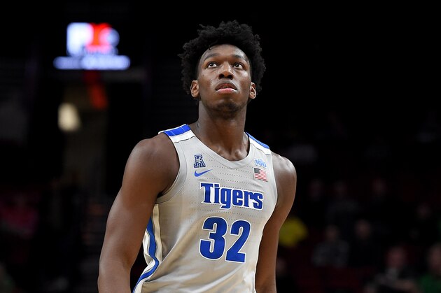 PORTLAND, OREGON - NOVEMBER 12: James Wiseman #32 of the Memphis Tigers walks up court during the first half of the game against the Oregon Ducks between the Oregon Ducks and Memphis Grizzlies at Moda Center on November 12, 2019 in Portland, Oregon. (Photo by Steve Dykes/Getty Images)