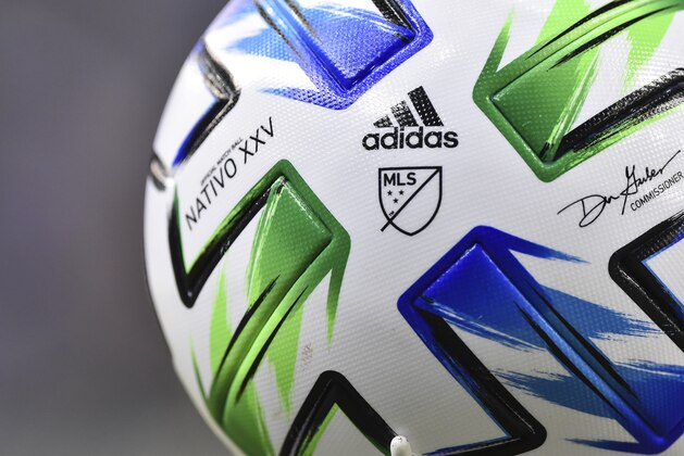 MONTREAL, QC - FEBRUARY 29:  The official MLS ball ahead of the game between the Montreal Impact and New England Revolution at Olympic Stadium on February 29, 2020 in Montreal, Quebec, Canada. The Montreal Impact defeated New England Revolution 2-1.  (Photo by Minas Panagiotakis/Getty Images)