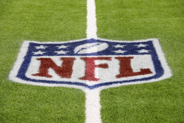 HOUSTON, TX - NOVEMBER 05: A general view of the NFL shield painted on the turf at NRG Stadium on November 5, 2017 in Houston, Texas. (Photo by Tim Warner/Getty Images)