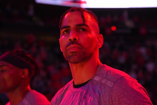 HOUSTON, TX - MARCH 10: Thabo Sefolosha #18 of the Houston Rockets looks on before the game against the Minnesota Timberwolves on March 10, 2020 at the Toyota Center in Houston, Texas. NOTE TO USER: User expressly acknowledges and agrees that, by downloading and or using this photograph, User is consenting to the terms and conditions of the Getty Images License Agreement. Mandatory Copyright Notice: Copyright 2020 NBAE (Photo by Bill Baptist/NBAE via Getty Images)