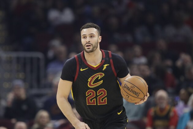 In this Feb. 12, 2020 photo Cleveland Cavaliers' Larry Nance Jr. drives against the Atlanta Hawks in the first half of an NBA basketball game in Cleveland. Nance Jr. couldn't wait to get back on the floor. After being cooped up for nearly two months because of the COVID-19 pandemic, the Cavaliers forward was grateful to work out at the team's facility last week. “This is the longest I haven’t played a game of basketball in my entire life,” he said Tuesday, May 12, 2020 on a Zoom conference call. (AP Photo/Tony Dejak)