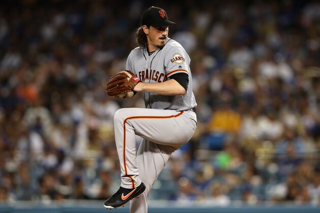 LOS ANGELES, CA - SEPTEMBER 6:  Jeff Samardzjia #29 of the San Francisco Giants pitches during the game against the Los Angeles Dodgers at Dodger Stadium on September 6, 2019 in Los Angeles, California. The Giants defeated the Dodgers 5-4. (Photo by Rob Leiter/MLB Photos via Getty Images)