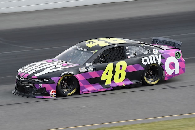 LONG POND, PENNSYLVANIA - JUNE 27: Jimmie Johnson, driver of the #48 Ally Chevrolet, drives during the NASCAR Cup Series Pocono Organics 325 in partnership with Rodale Institute at Pocono Raceway on June 27, 2020 in Long Pond, Pennsylvania. (Photo by Jared C. Tilton/Getty Images)