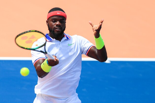 ATLANTA, GA - JULY 3: Frances Tiafoe of the United States returns a ball during the singles match against Sam Querrey of the United States during the DraftKings All-American Team Cup on July 3, 2020 in Atlanta, Georgia. (Photo by Carmen Mandato/Getty Images) ATLANTA, GA - JULY 3: Frances Tiafoe of the United States returns a ball during the singles match against Sam Querrey of the United States during the DraftKings All-American Team Cup on July 3, 2020 in Atlanta, Georgia. (Photo by Carmen Mandato/Getty Images)
