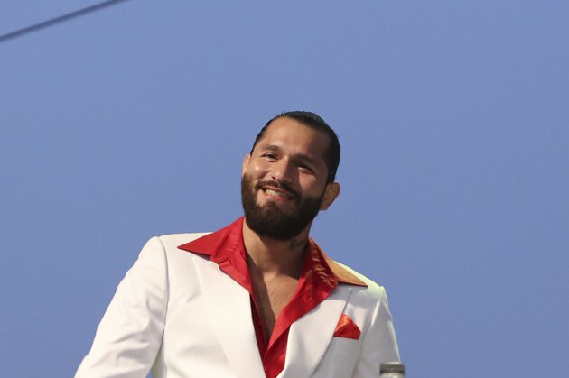 Jorge Masvidal is seen at a news conference for the UFC 244 mixed martial arts event, Thursday, Sept. 19, 2019, in New York. Masvidal is scheduled to fight Diaz Saturday, November 2 at Madison Square Garden. (AP Photo/Gregory Payan)