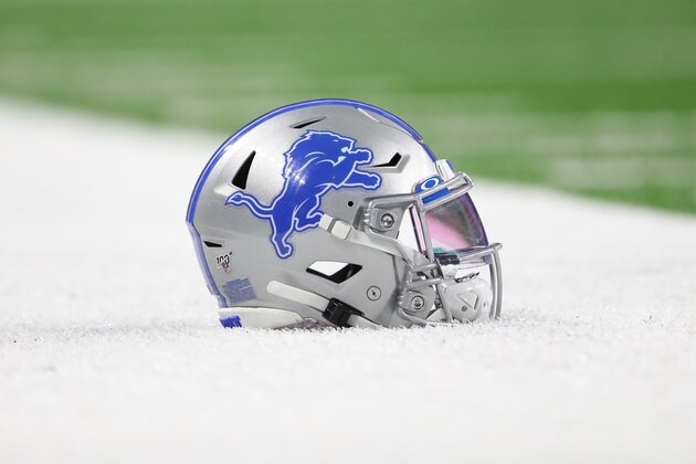 DETROIT, MI - DECEMBER 29: Detroit Lions helmet is seen on the field before the game between the Green Bay Packers and the Green Bay Packers at Ford Field on December 29, 2019 in Detroit, Michigan. (Photo by Rey Del Rio/Getty Images) DETROIT, MI - DECEMBER 29: Detroit Lions helmet is seen on the field before the game between the Green Bay Packers and the Green Bay Packers at Ford Field on December 29, 2019 in Detroit, Michigan. (Photo by Rey Del Rio/Getty Images)