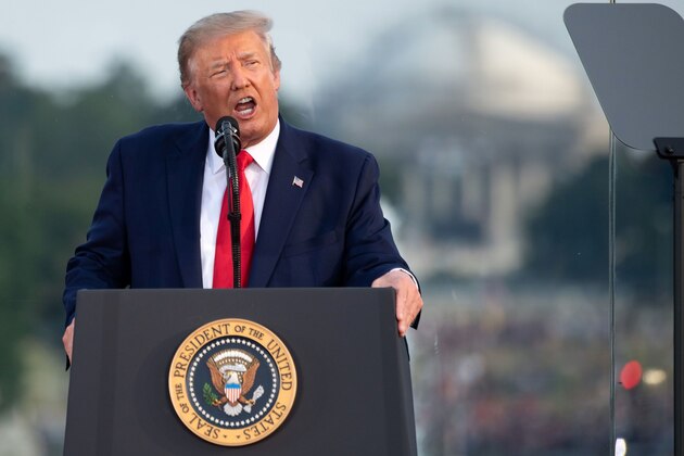 US President Donald Trump speaks during the 2020