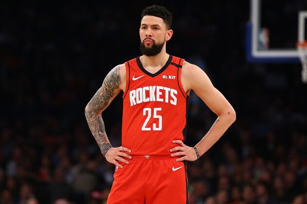 NEW YORK, NEW YORK - MARCH 02: Austin Rivers #25 of the Houston Rockets in action against the New York Knicks at Madison Square Garden on March 02, 2020 in New York City. NOTE TO USER: User expressly acknowledges and agrees that, by downloading and or using this photograph, User is consenting to the terms and conditions of the Getty Images License Agreement. New York Knicks defeated the Houston Rockets 125-123. (Photo by Mike Stobe/Getty Images) NEW YORK, NEW YORK - MARCH 02: Austin Rivers #25 of the Houston Rockets in action against the New York Knicks at Madison Square Garden on March 02, 2020 in New York City. NOTE TO USER: User expressly acknowledges and agrees that, by downloading and or using this photograph, User is consenting to the terms and conditions of the Getty Images License Agreement. New York Knicks defeated the Houston Rockets 125-123. (Photo by Mike Stobe/Getty Images)