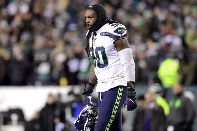 PHILADELPHIA, PENNSYLVANIA - JANUARY 05:  Jadeveon Clowney #90 of the Seattle Seahawks looks on against the Philadelphia Eagles in the NFC Wild Card Playoff game at Lincoln Financial Field on January 05, 2020 in Philadelphia, Pennsylvania. (Photo by Steven Ryan/Getty Images)