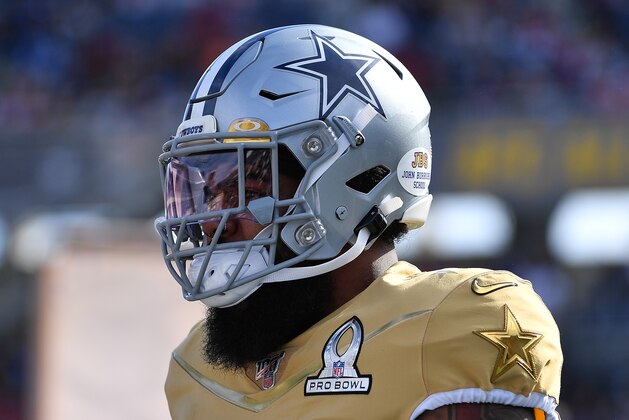 ORLANDO, FLORIDA - JANUARY 26: Ezekiel Elliott #21 of the Dallas Cowboys takes the field during the 2020 NFL Pro Bowl at Camping World Stadium on January 26, 2020 in Orlando, Florida. (Photo by Mark Brown/Getty Images)