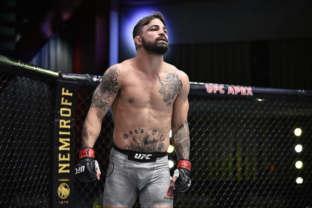 LAS VEGAS, NEVADA - JUNE 27: Mike Perry prepares to fight Mickey Gall in their welterweight fight during the UFC Fight Night event at UFC APEX on June 27, 2020 in Las Vegas, Nevada. (Photo by Chris Unger/Zuffa LLC)