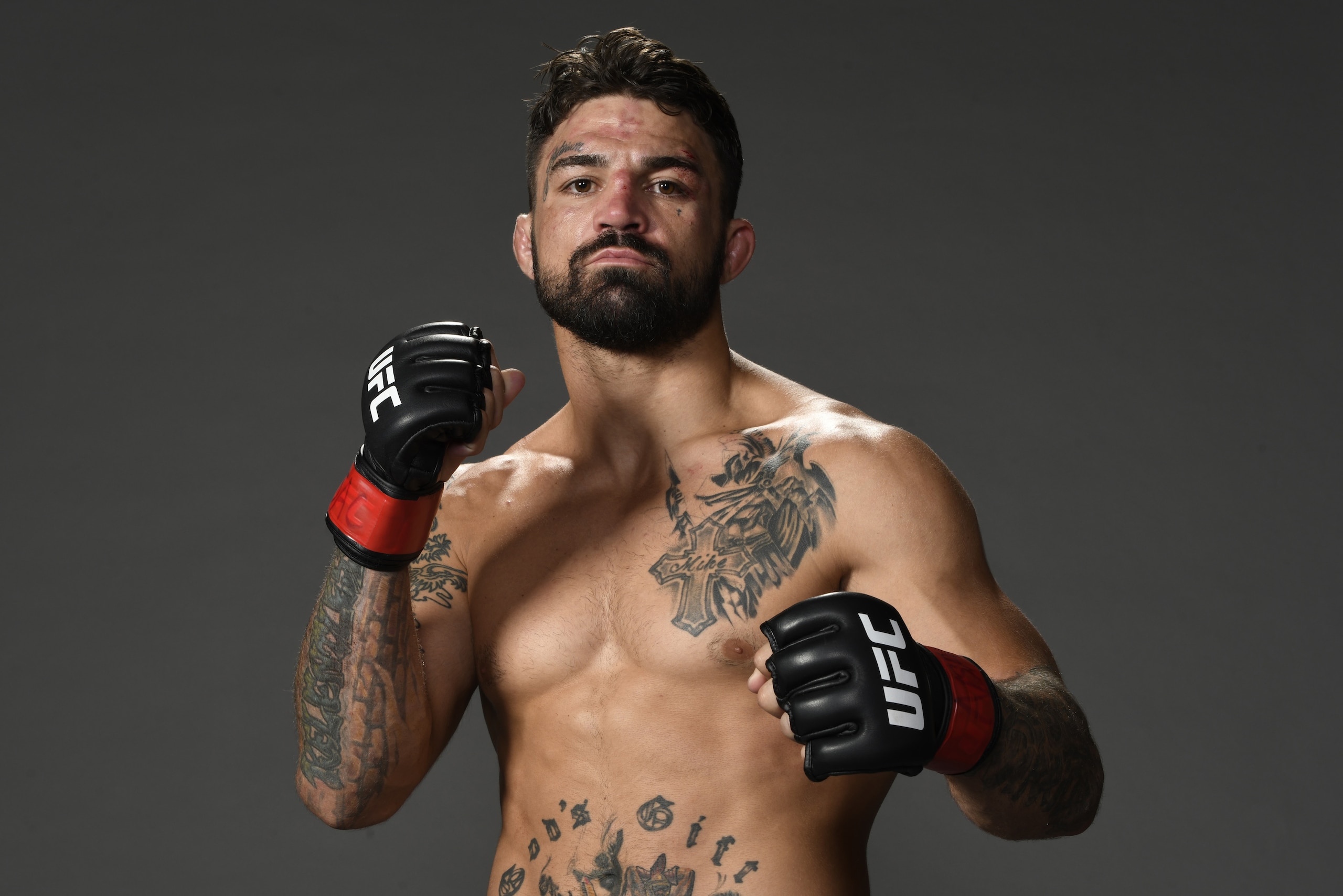 LAS VEGAS, NEVADA - JUNE 27: Mike Perry poses for a portrait backstage after his victory during the UFC Fight Night event at UFC APEX on June 27, 2020 in Las Vegas, Nevada. (Photo by Mike Roach/Zuffa LLC)