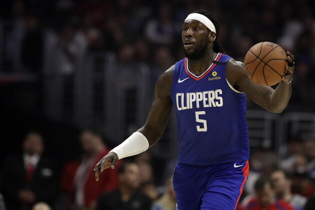 Los Angeles Clippers' Montrezl Harrell (5) during the first half of an NBA basketball game against the Sacramento Kings Saturday, Feb. 22, 2020, in Los Angeles. (AP Photo/Marcio Jose Sanchez) Los Angeles Clippers' Montrezl Harrell (5) during the first half of an NBA basketball game against the Sacramento Kings Saturday, Feb. 22, 2020, in Los Angeles. (AP Photo/Marcio Jose Sanchez)