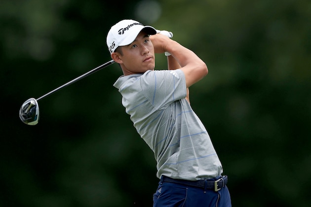 DUBLIN, OHIO - JULY 09: Collin Morikawa of the United States plays his shot from the 18th tee during the first round of the Workday Charity Open on July 09, 2020 at Muirfield Village Golf Club in Dublin, Ohio. (Photo by Sam Greenwood/Getty Images) DUBLIN, OHIO - JULY 09: Collin Morikawa of the United States plays his shot from the 18th tee during the first round of the Workday Charity Open on July 09, 2020 at Muirfield Village Golf Club in Dublin, Ohio. (Photo by Sam Greenwood/Getty Images)