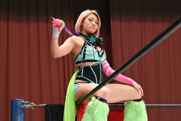 TOKYO, JAPAN - MARCH 08: Hana Kimura enters the ring during the Women's Pro-Wrestling Stardom - No People Gate at Korakuen Hall on March 08, 2020 in Tokyo, Japan. The event is held behind closed doors due to coronavirus outbreak. (Photo by Etsuo Hara/Getty Images)