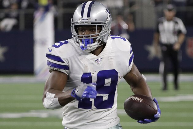 Dallas Cowboys wide receiver Amari Cooper runs after a catch during the first half of an NFL football game against the Philadelphia Eagles in Arlington, Texas, Sunday, Oct. 20, 2019. (AP Photo/Roger Steinman) Dallas Cowboys wide receiver Amari Cooper runs after a catch during the first half of an NFL football game against the Philadelphia Eagles in Arlington, Texas, Sunday, Oct. 20, 2019. (AP Photo/Roger Steinman)