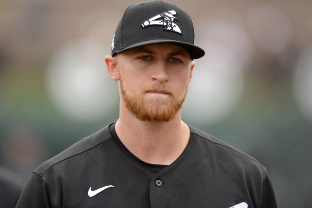 GLENDALE, ARIZONA - MARCH 10:  Michael Kopech #34 of the Chicago White Sox looks on against the Texas Rangers on March 10, 2020 at Camelback Ranch in Glendale Arizona.  (Photo by Ron Vesely/Getty Images)