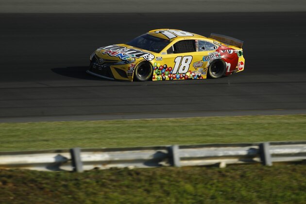 Kyle Busch competes in the NASCAR Cup Series auto race at Pocono Raceway, Sunday, June 28, 2020, in Long Pond, Pa. (AP Photo/Matt Slocum)