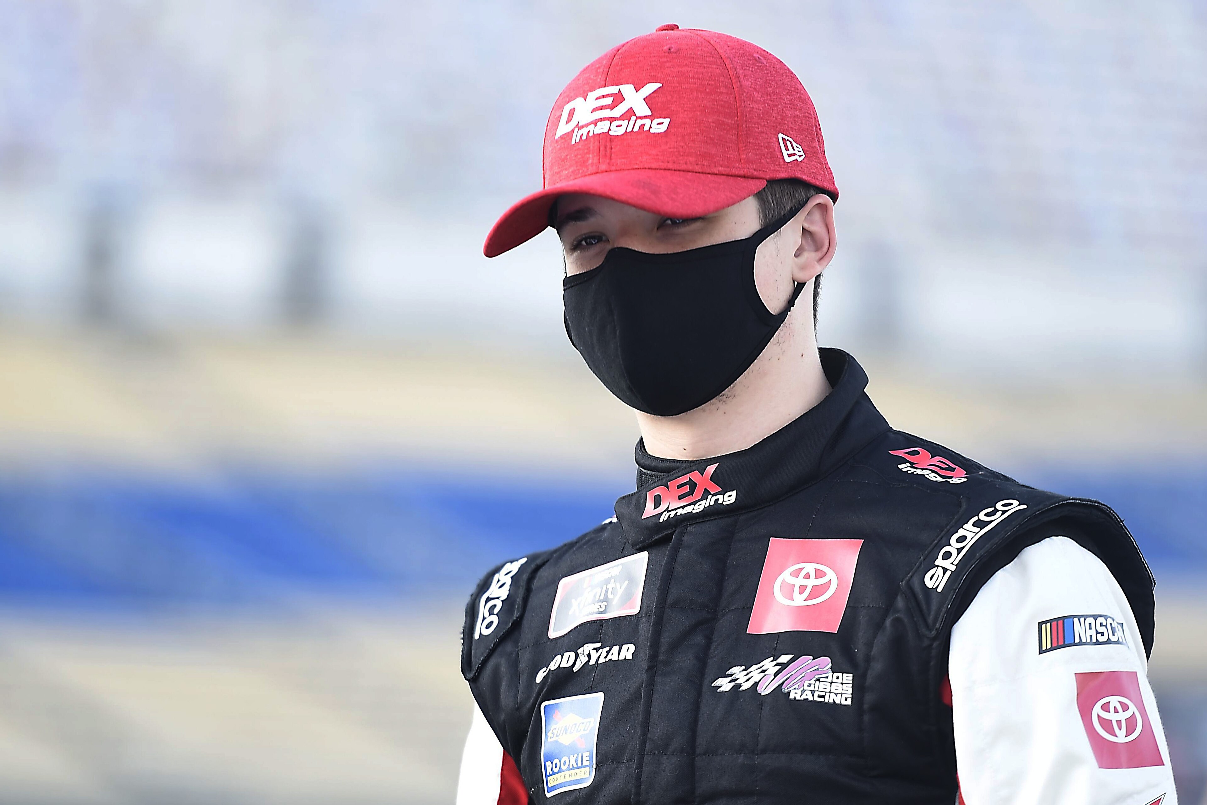 SPARTA, KENTUCKY - JULY 09: Harrison Burton, driver of the #20 DEX Imaging Toyota, waits on the grid prior to the NASCAR Xfinity Series Shady Rays 200 at Kentucky Speedway on July 09, 2020 in Sparta, Kentucky. (Photo by Jared C. Tilton/Getty Images) SPARTA, KENTUCKY - JULY 09: Harrison Burton, driver of the #20 DEX Imaging Toyota, waits on the grid prior to the NASCAR Xfinity Series Shady Rays 200 at Kentucky Speedway on July 09, 2020 in Sparta, Kentucky. (Photo by Jared C. Tilton/Getty Images)