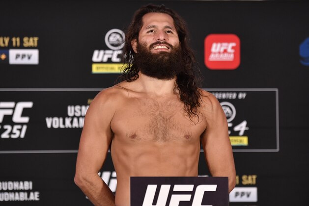 ABU DHABI, UNITED ARAB EMIRATES - JULY 10: Jorge Masvidal poses on the scale during the UFC 251 official weigh-in inside Flash Forum at UFC Fight Island on July 10, 2020 on Yas Island Abu Dhabi, United Arab Emirates. (Photo by Jeff Bottari/Zuffa LLC)