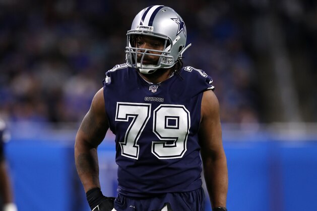 DETROIT, MI - NOVEMBER 17: Michael Bennett #79 of the Dallas Cowboys looks on during the game against the Detroit Lions at Ford Field on November 17, 2019 in Detroit, Michigan. The Cowboys defeated the Lions 35-27. (Photo by Rob Leiter/Getty Images) DETROIT, MI - NOVEMBER 17: Michael Bennett #79 of the Dallas Cowboys looks on during the game against the Detroit Lions at Ford Field on November 17, 2019 in Detroit, Michigan. The Cowboys defeated the Lions 35-27. (Photo by Rob Leiter/Getty Images)