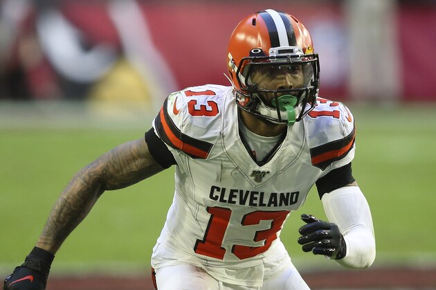 Cleveland Browns wide receiver Odell Beckham (13) during the first half of an NFL football game against the Arizona Cardinals, Sunday, Dec. 15, 2019, in Glendale, Ariz. (AP Photo/Ross D. Franklin)