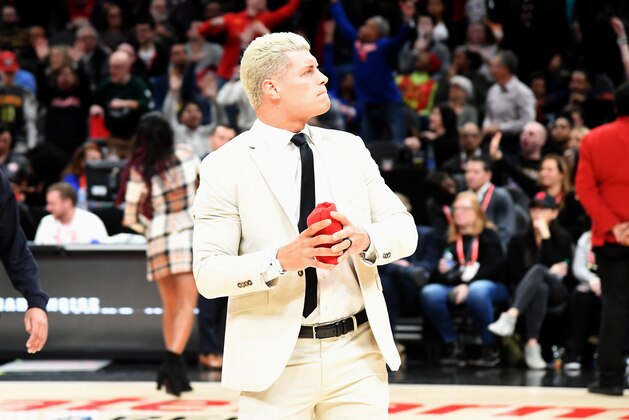 ATLANTA, GEORGIA - FEBRUARY 09: Cody Rhodes of All Elite Wrestling (AEW) attends New York Knicks vs Atlanta Hawks game at State Farm Arena on February 09, 2020 in Atlanta, Georgia. (Photo by Paras Griffin#SPORT/Getty Images) ATLANTA, GEORGIA - FEBRUARY 09: Cody Rhodes of All Elite Wrestling (AEW) attends New York Knicks vs Atlanta Hawks game at State Farm Arena on February 09, 2020 in Atlanta, Georgia. (Photo by Paras Griffin#SPORT/Getty Images)