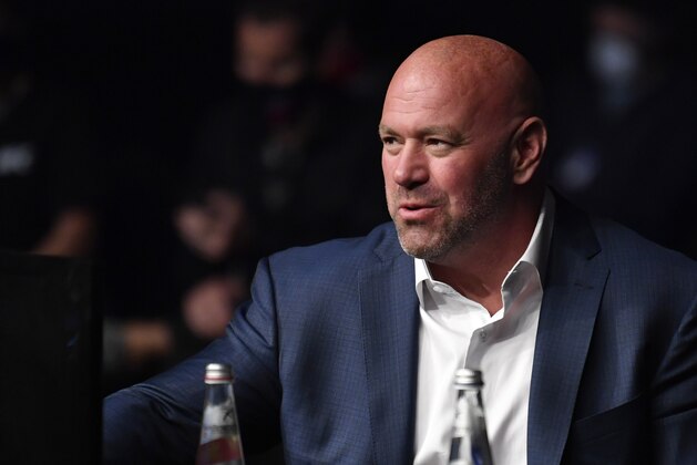 ABU DHABI, UNITED ARAB EMIRATES - JULY 12: UFC president Dana White looks on during the UFC 251 event at Flash Forum on UFC Fight Island on July 12, 2020 on Yas Island, Abu Dhabi, United Arab Emirates. (Photo by Jeff Bottari/Zuffa LLC)