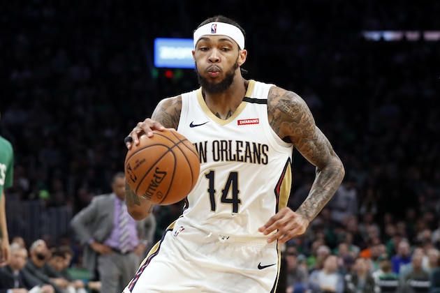 New Orleans Pelicans' Brandon Ingram during the second half of an NBA basketball game against the Boston Celtics \Saturday, Jan. 11, 2020, in Boston. (AP Photo/Winslow Townson)