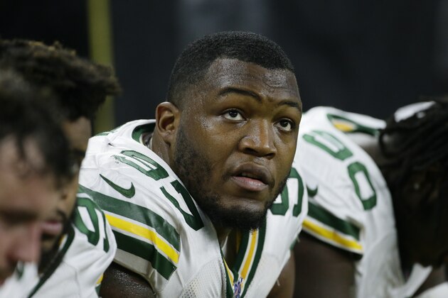 Green Bay Packers nose tackle Kenny Clark (97) during the second half of an NFL football game against the Detroit Lions, Sunday, Dec. 29, 2019, in Detroit. (AP Photo/Duane Burleson) Green Bay Packers nose tackle Kenny Clark (97) during the second half of an NFL football game against the Detroit Lions, Sunday, Dec. 29, 2019, in Detroit. (AP Photo/Duane Burleson)
