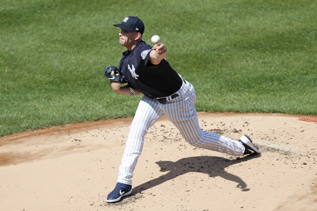 New York Yankees starting pitcher James Paxton throws from the mound during a baseball summer training camp workout Sunday, July 5, 2020, at Yankee Stadium in New York. (AP Photo/Kathy Willens) New York Yankees starting pitcher James Paxton throws from the mound during a baseball summer training camp workout Sunday, July 5, 2020, at Yankee Stadium in New York. (AP Photo/Kathy Willens)