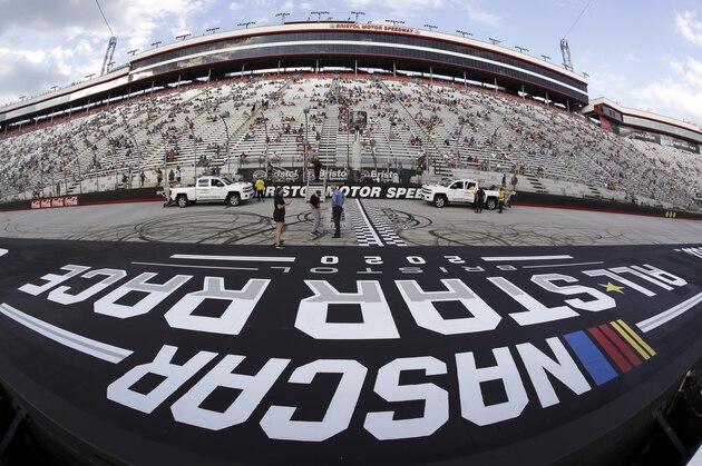 Fans wait for the start of a NASCAR All-Star Open auto race at Bristol Motor Speedway in Bristol, Tenn, Wednesday, July 15, 2020. (AP Photo/Mark Humphrey) Fans wait for the start of a NASCAR All-Star Open auto race at Bristol Motor Speedway in Bristol, Tenn, Wednesday, July 15, 2020. (AP Photo/Mark Humphrey)